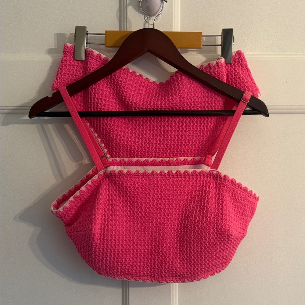 SHEIN Pink Textured Bikini Set